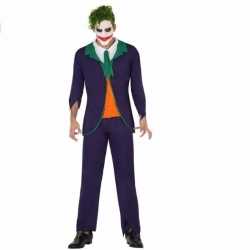 Halloween horror clownpak joker heren kostuum