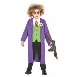 Luxe paarse horror clownpak joker kostuum kinderen