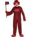 Horror clownpak gevangene verkleed kostuum rood zwart heren